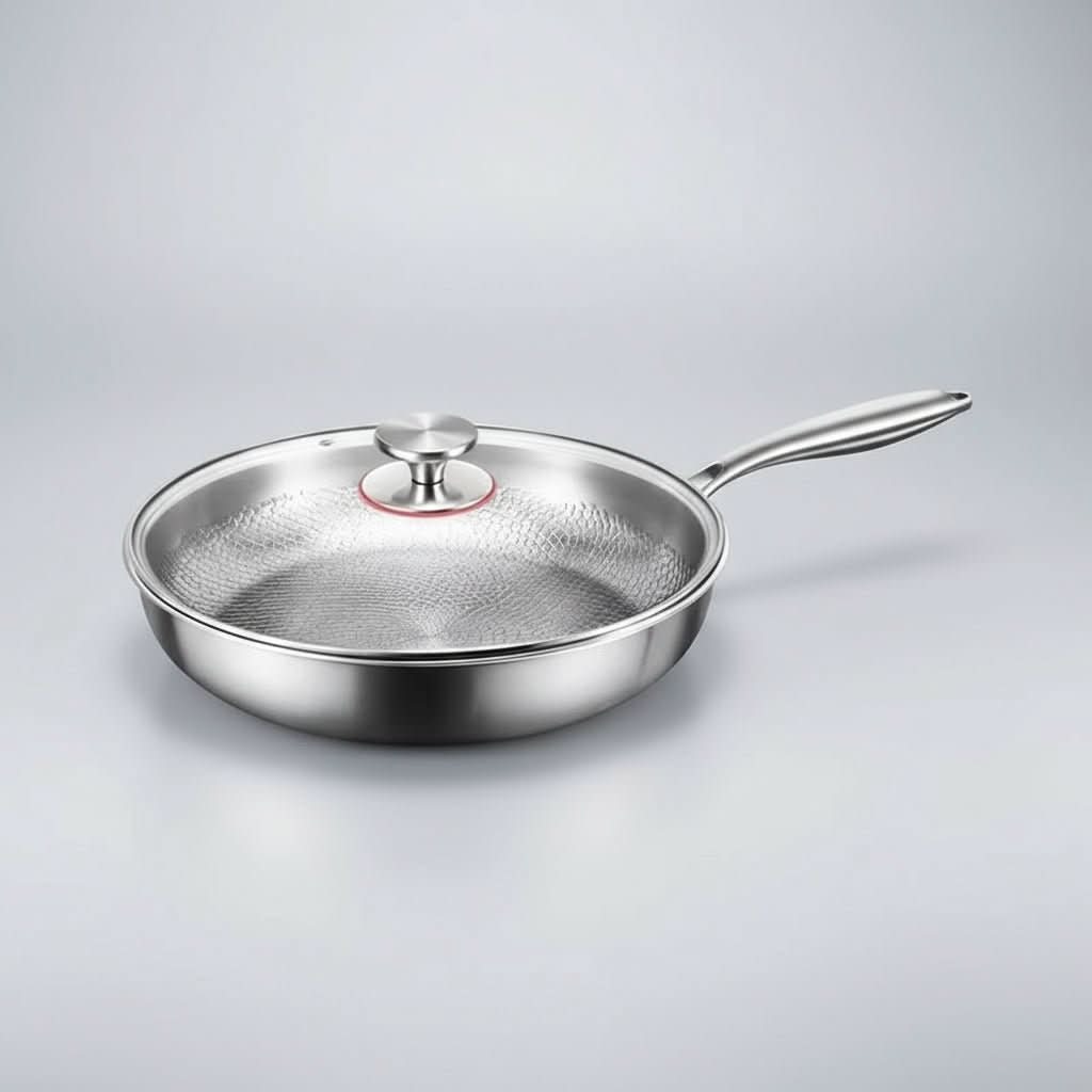Non-Stick Frying Pan in Stainless Steel for Any Cooktop