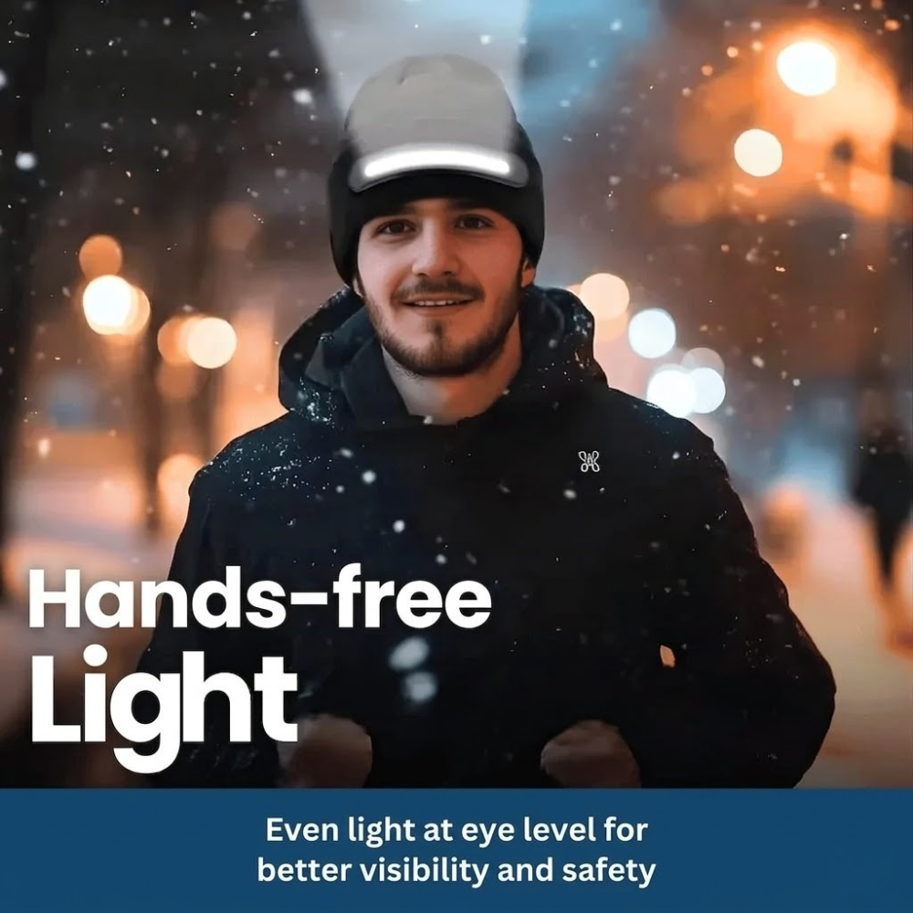 Bluetooth Music Beanie with Headlamp Light