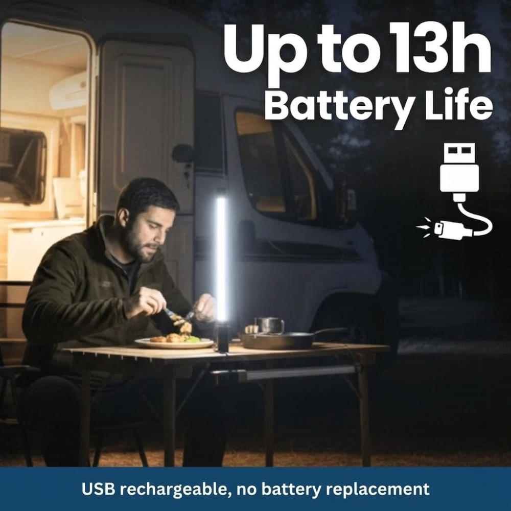 Rechargeable LED Work Light with Stepless Dimming - Magnetic Inspection Lamp for Mechanics