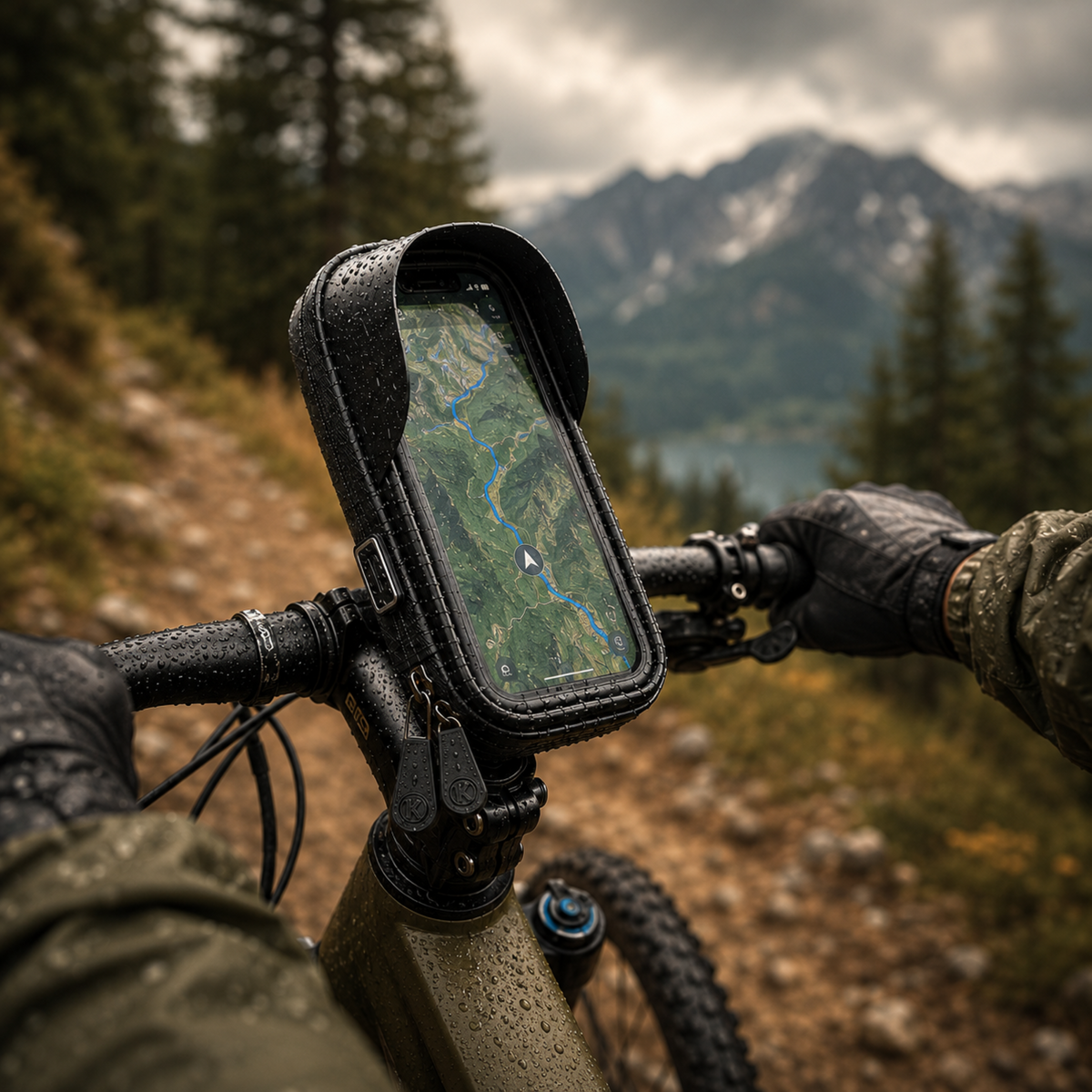 Touchscreen Bicycle Phone Mount for Devices Up to 6.4 Inches - Waterproof