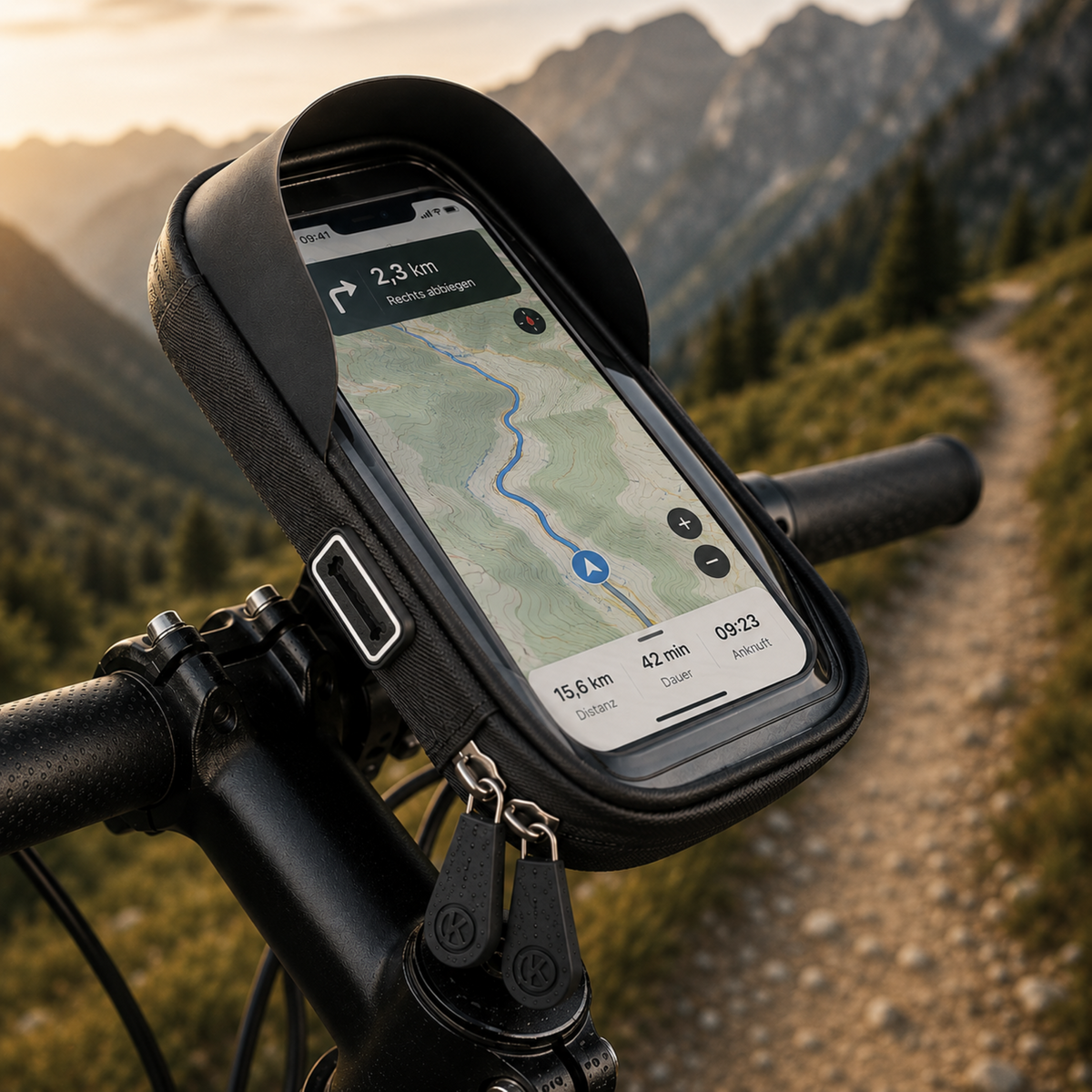 Touchscreen Bicycle Phone Mount for Devices Up to 6.4 Inches - Waterproof