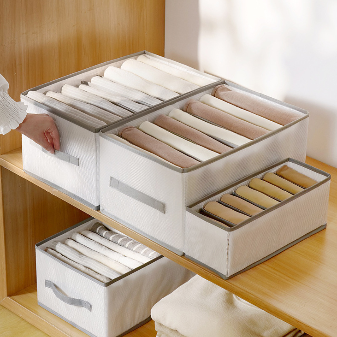 Foldable Clothing Organizer Box | Quick Access | Compartments, Sturdy