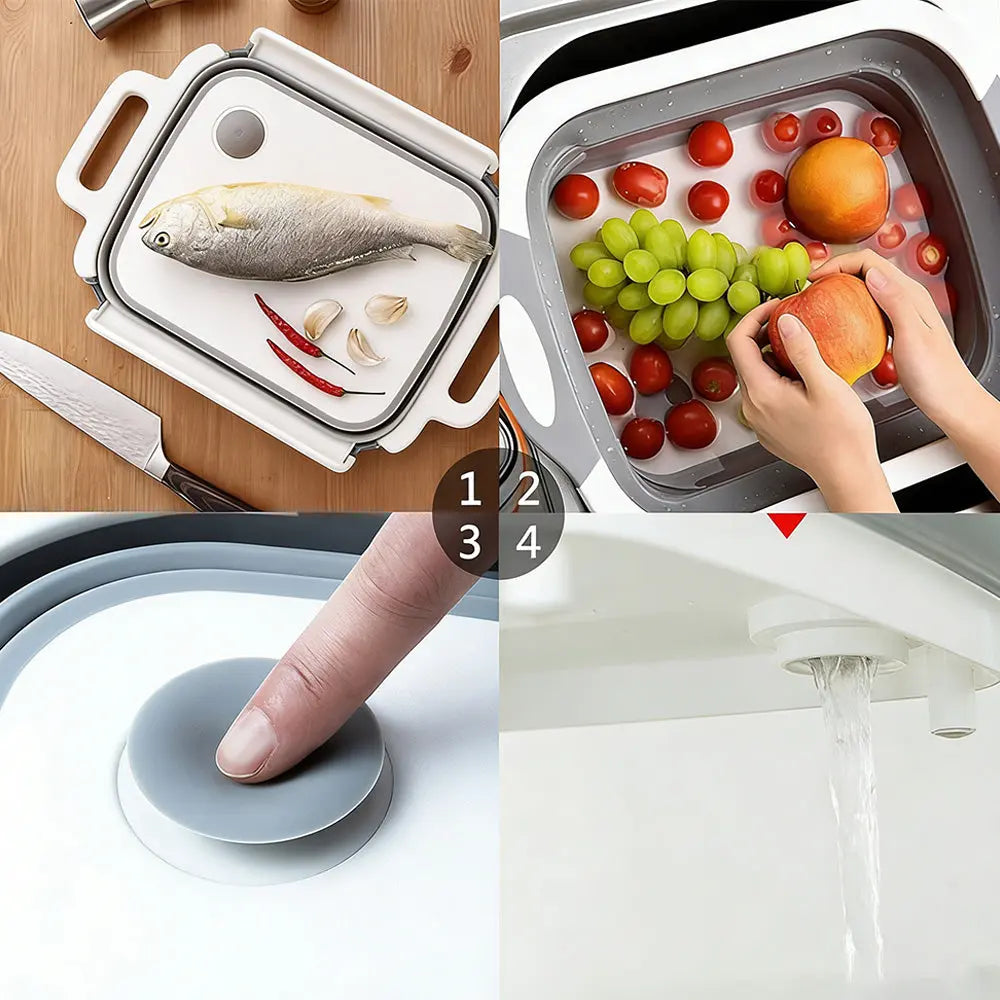 Space-Saving Collapsible Sink with Drain Plug
