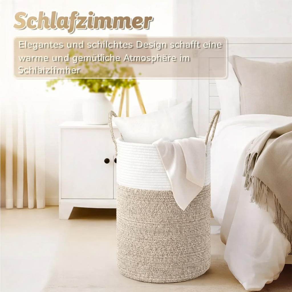 Collapsible Cotton Laundry Basket | 60L Stylish Storage Solution