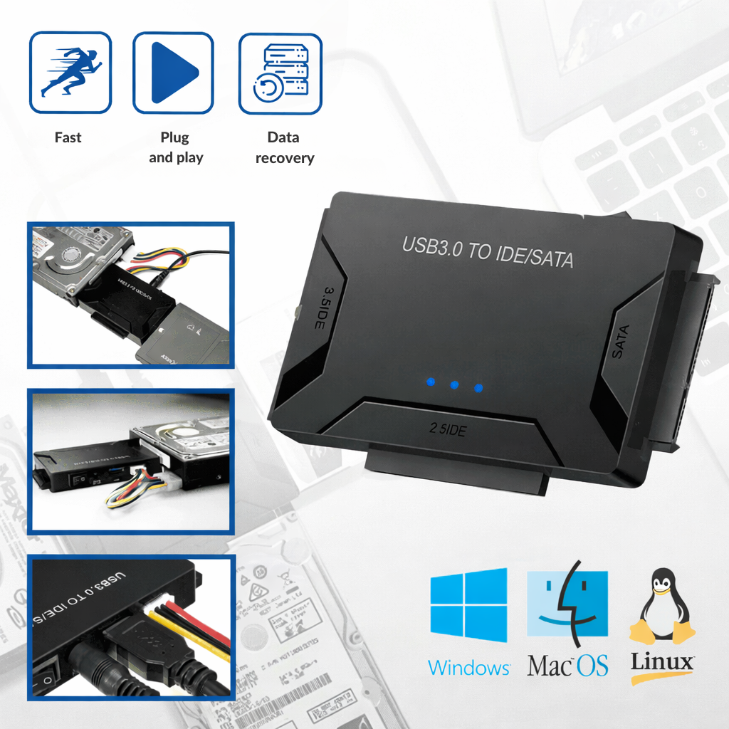 USB Hard Drive Adapter | SATA and IDE Connection | Fast Data Access