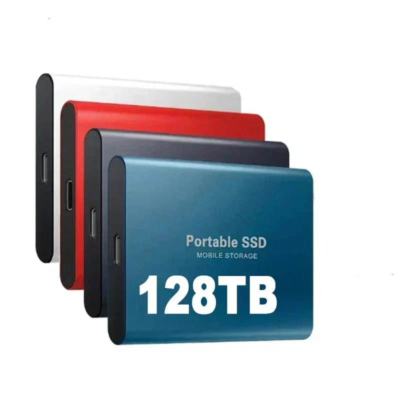 128TB Silver External Solid State Drive - High-Speed Storage