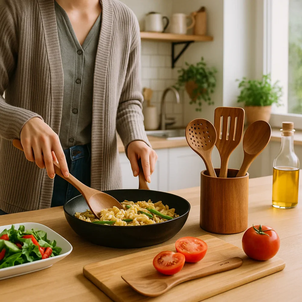 Eco-Friendly Kitchen Tool Set Made of Wood