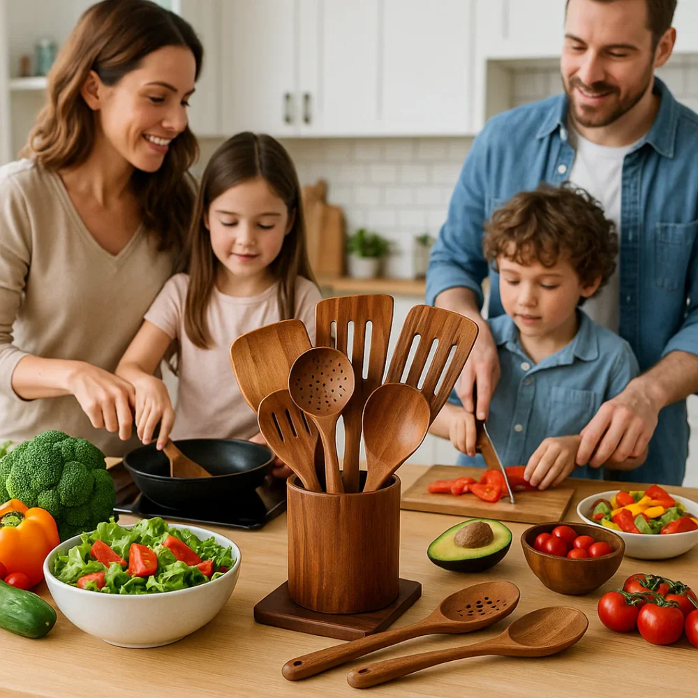 Eco-Friendly Kitchen Tool Set Made of Wood