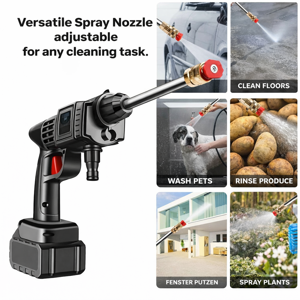 Portable Outdoor Cleaner with Adjustable Spray Power