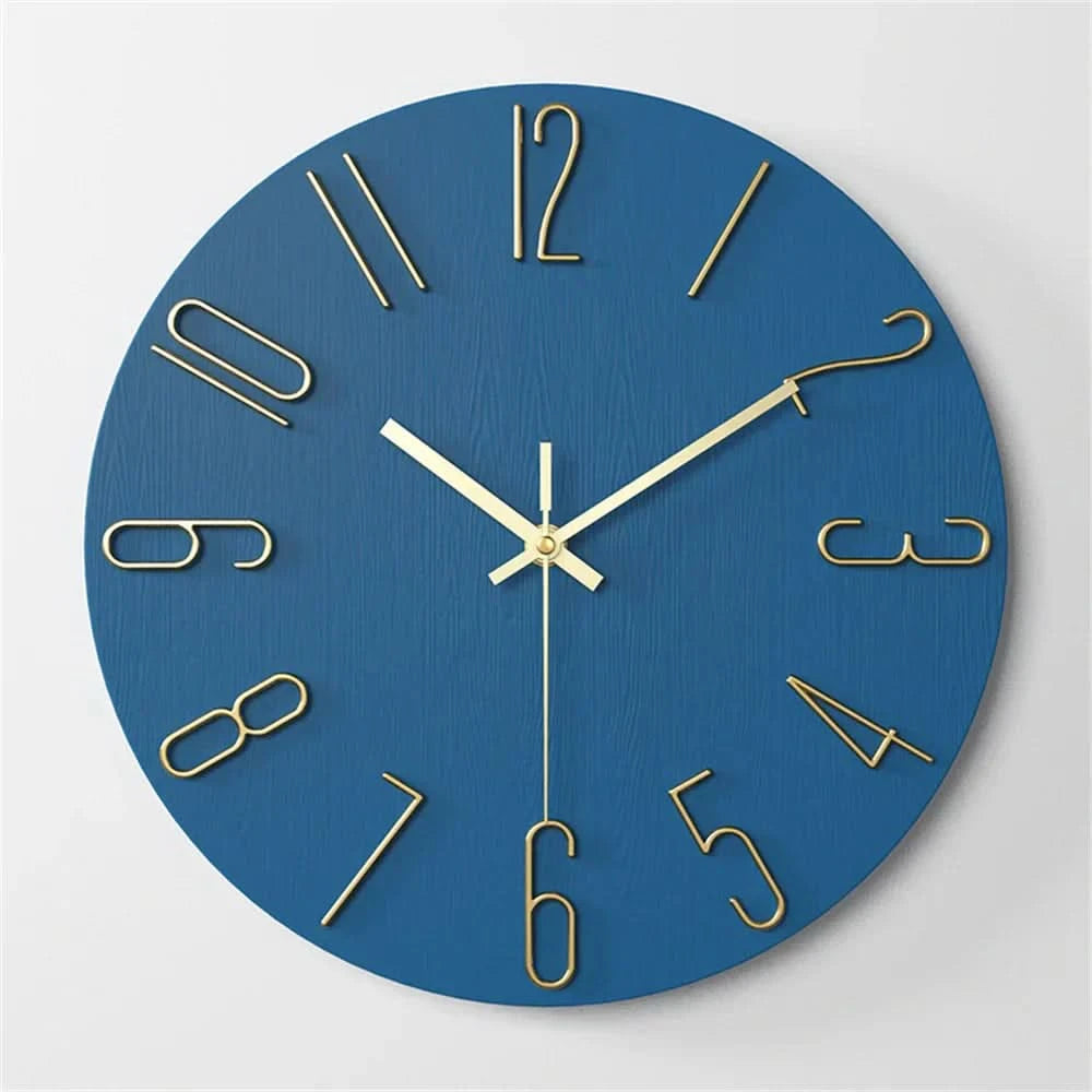 Modern Frameless Wall Clock with 3D Numbers and Silent Quartz Movement