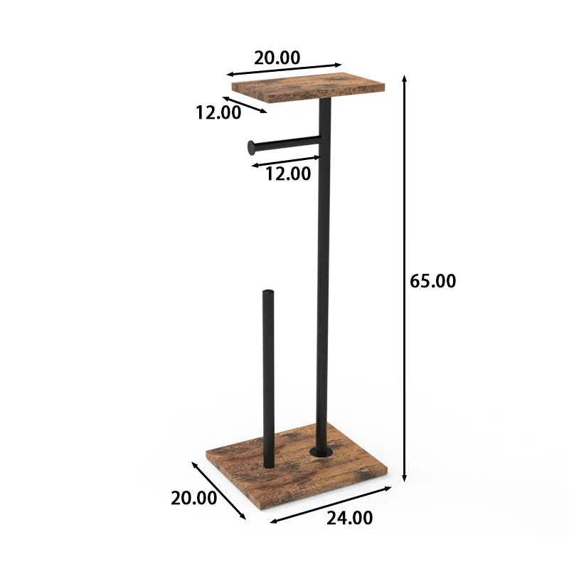 Freestanding Toilet Paper Holder with Storage for Phone and Accessories