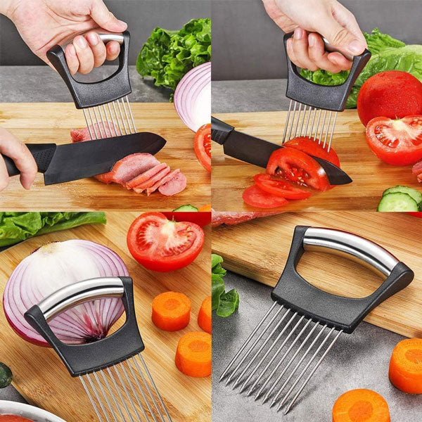 Onion Cutter with Stainless Steel Holder – Comfortable Grip