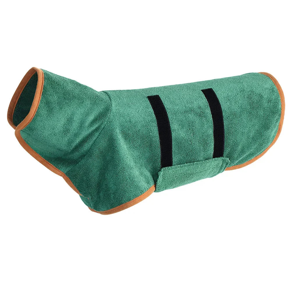 Dog Bathrobe with Hood – Absorbent Microfiber Material