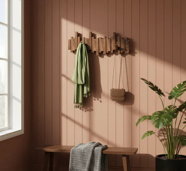 Wall Coat Rack | Space-Saving Foldable Design Hooks