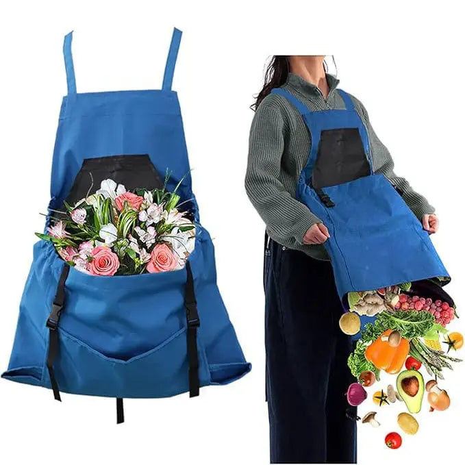 Cross-Back Strap Gardening Apron – Quick-Release Pocket & Water-Resistant Chest Pocket