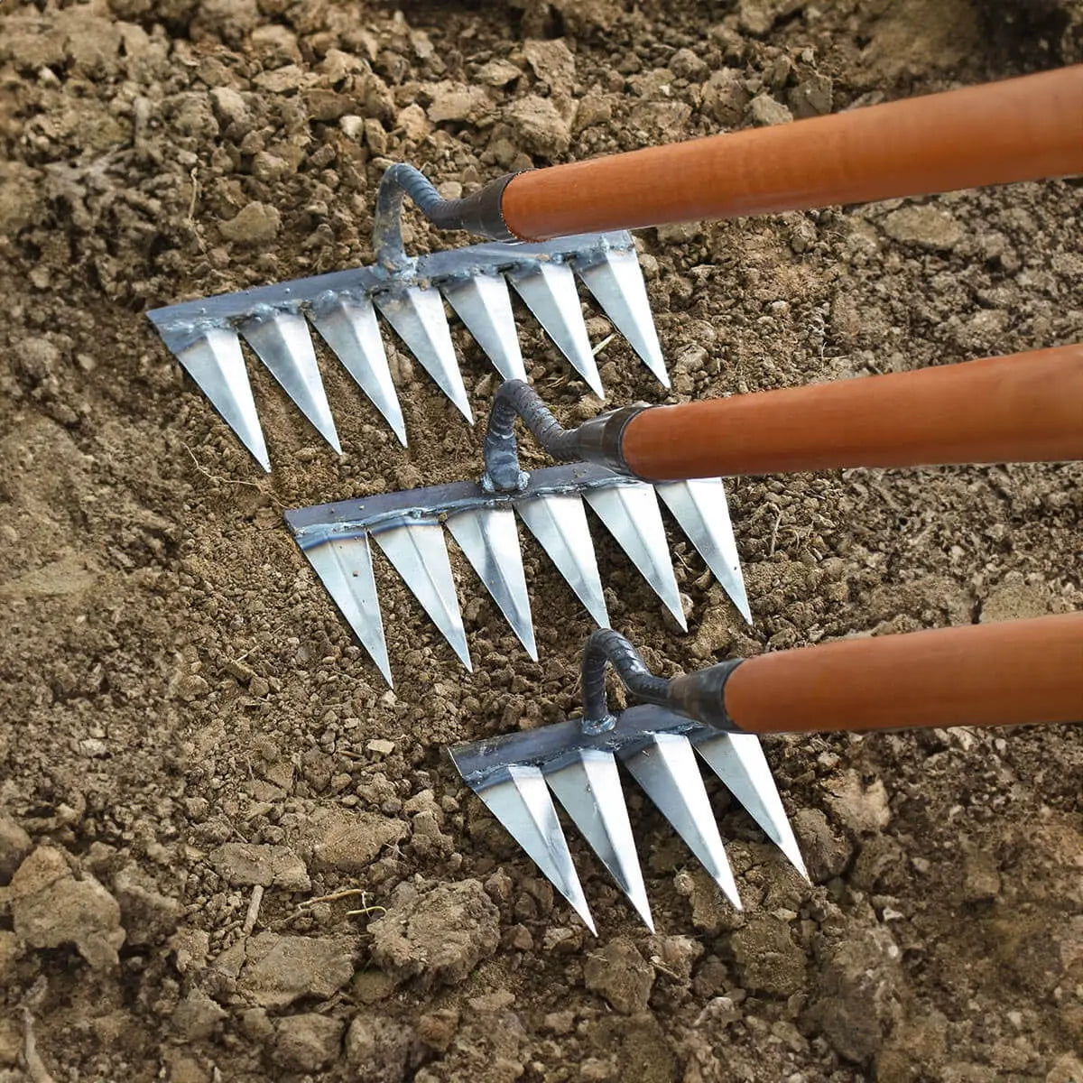 Garden Hoe in Carbon Steel – Sharp Tines for Soil Aeration and Weeding