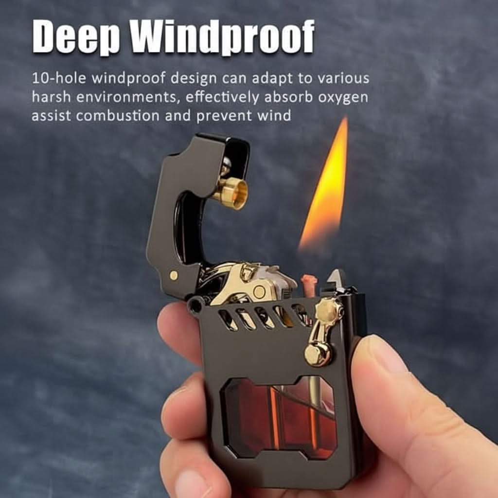 Mechanical Gear Lighter – Windproof Design for Outdoor Use