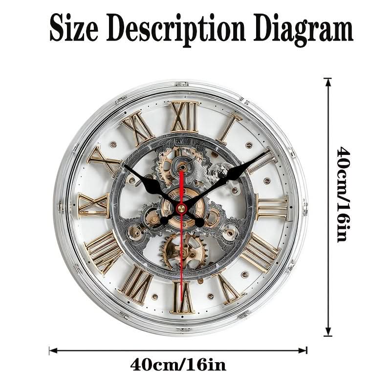 Retro 2D Wall Clock with Roman Numerals - Mechanical Design