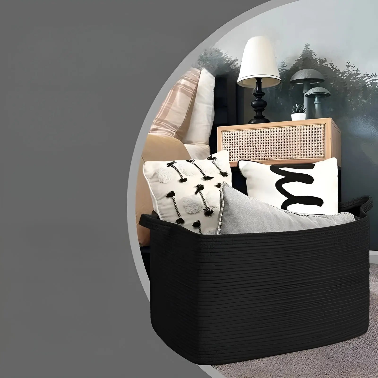 Woven Basket with Handle – Braided Design for Home Decor