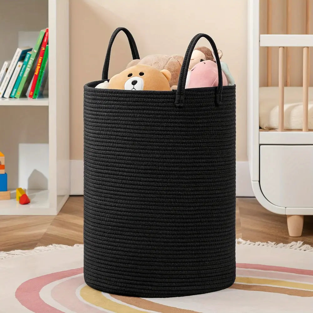 58L Cotton Laundry Hamper - Woven Design