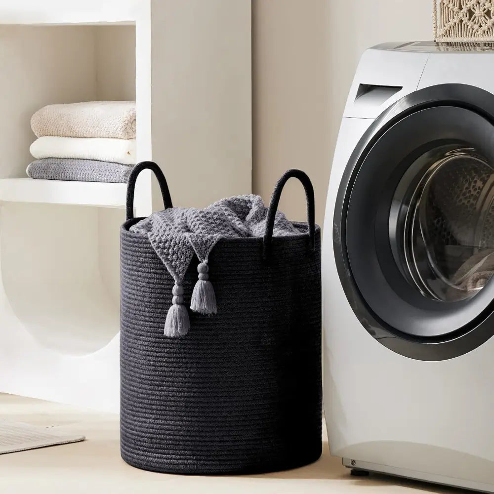 58L Cotton Laundry Hamper - Woven Design