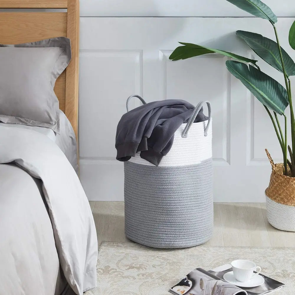 58L Cotton Laundry Hamper - Woven Design