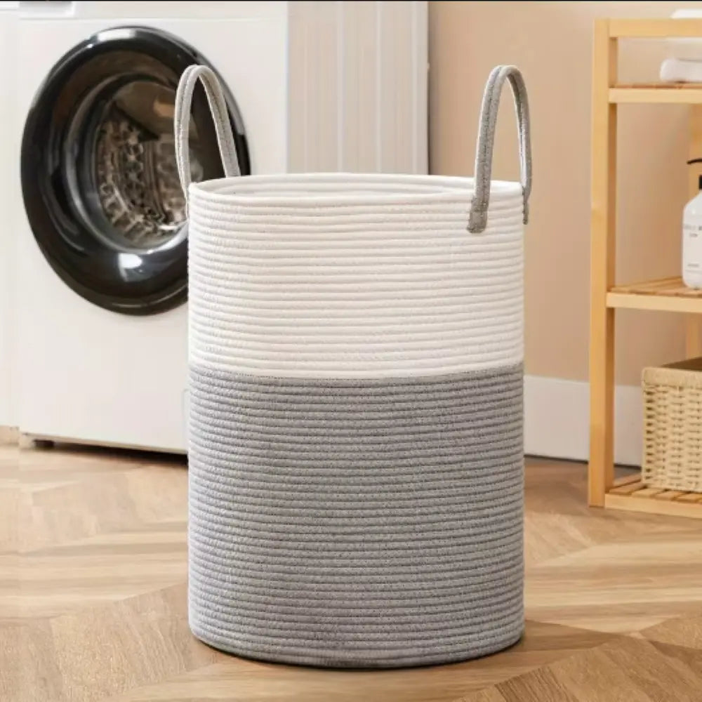 58L Cotton Laundry Hamper - Woven Design