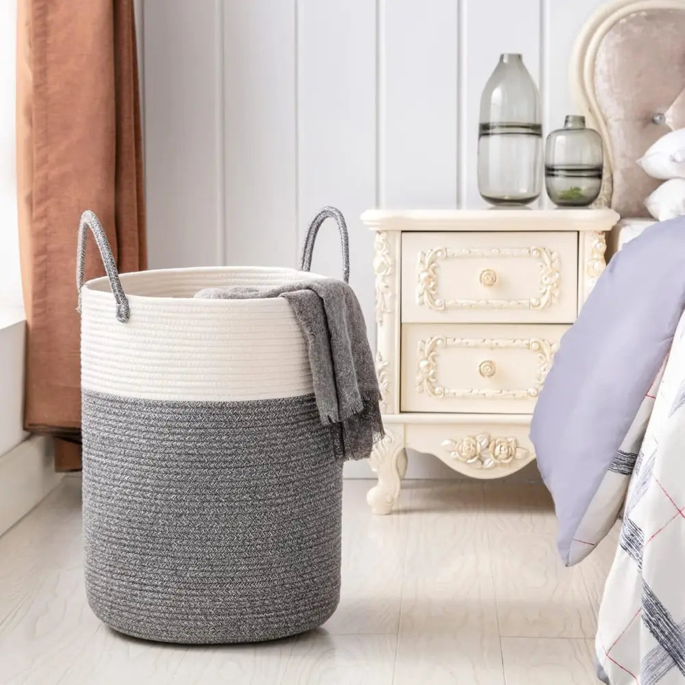 58L Cotton Laundry Hamper - Woven Design