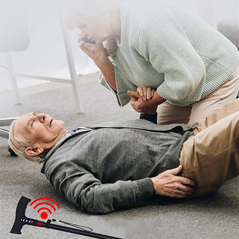 Adjustable Walking Stick with Fall Alarm