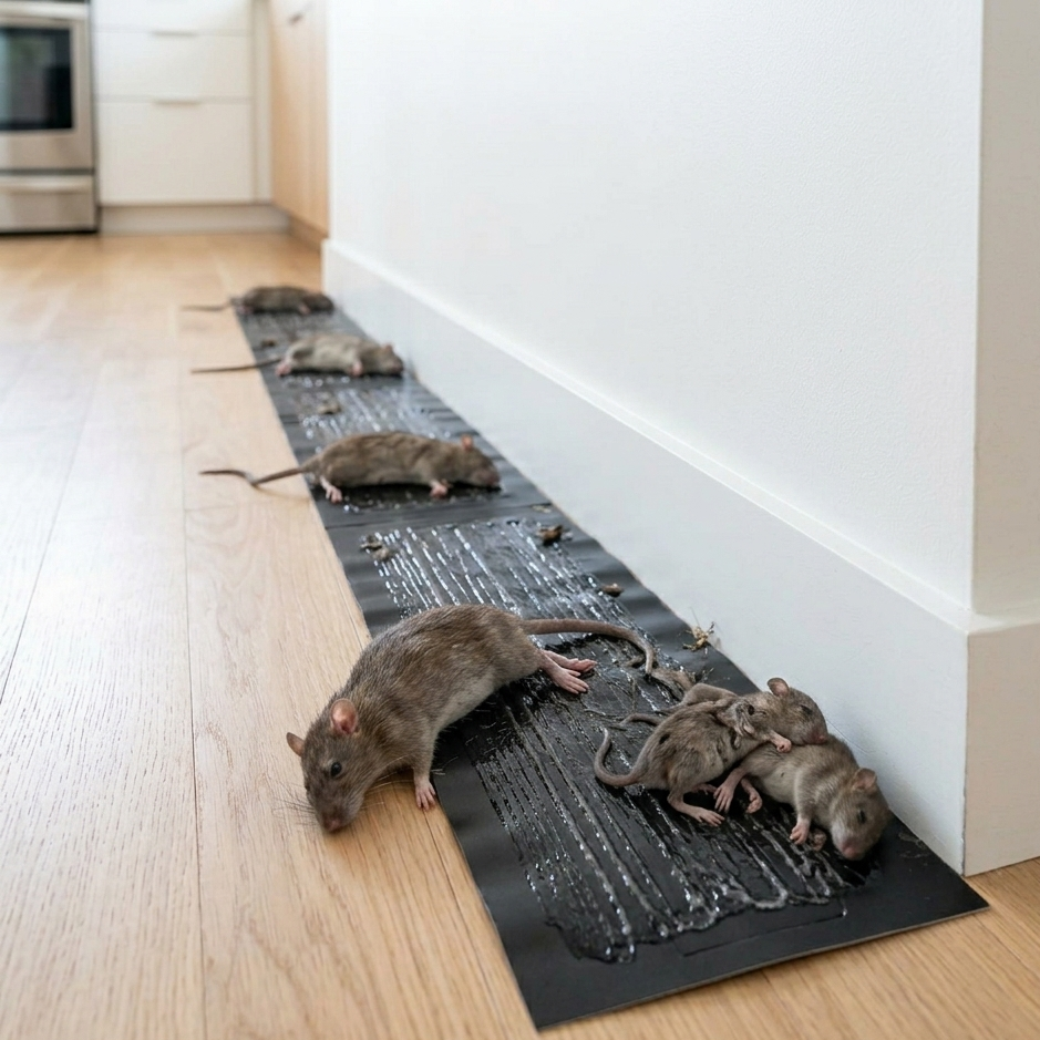 Set of 10 Large Adhesive Traps for Mice, Rats, and Insects