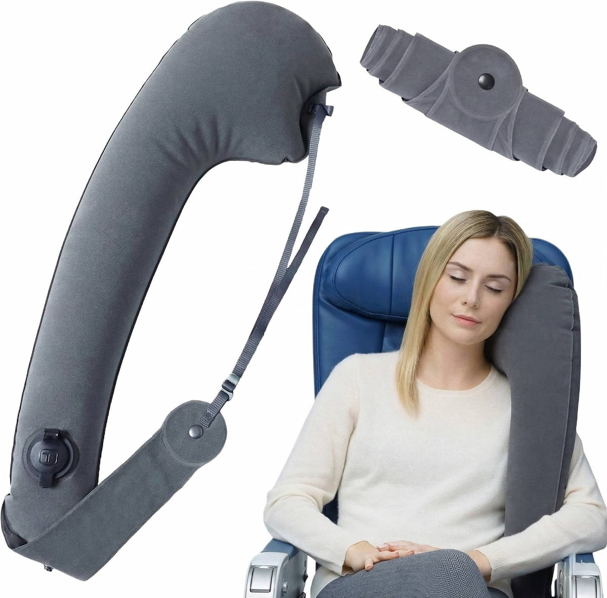 Neck Pillow for Travel – Ergonomic Design for Airplane and Car