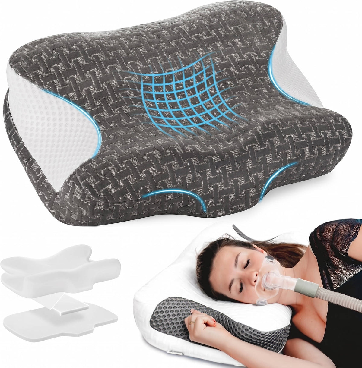 Memory Foam Neck Support Pillow – Adjustable for Side and Back Sleep