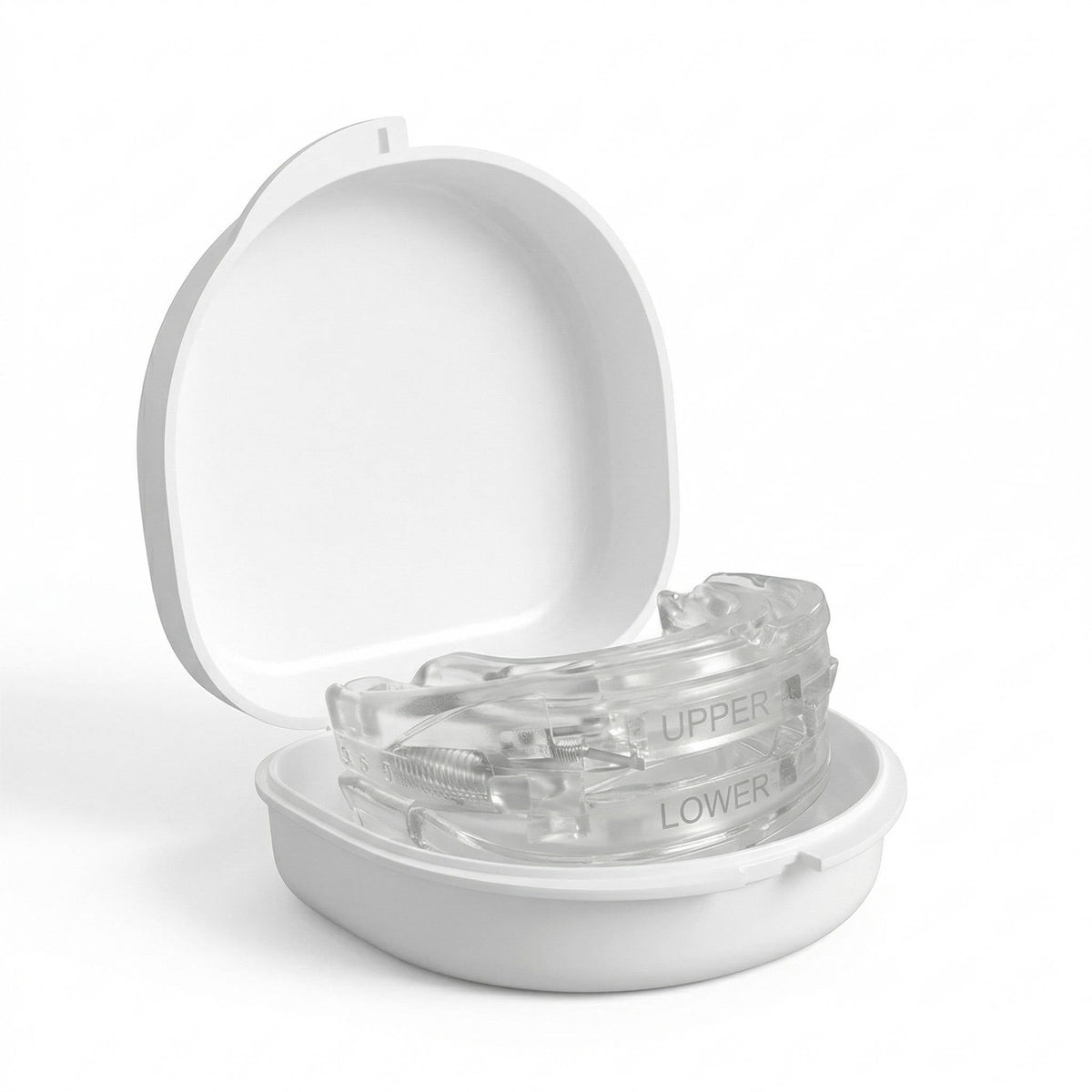 Mouth Guard with Dual Tray Fit and Adjustable Open Front Design