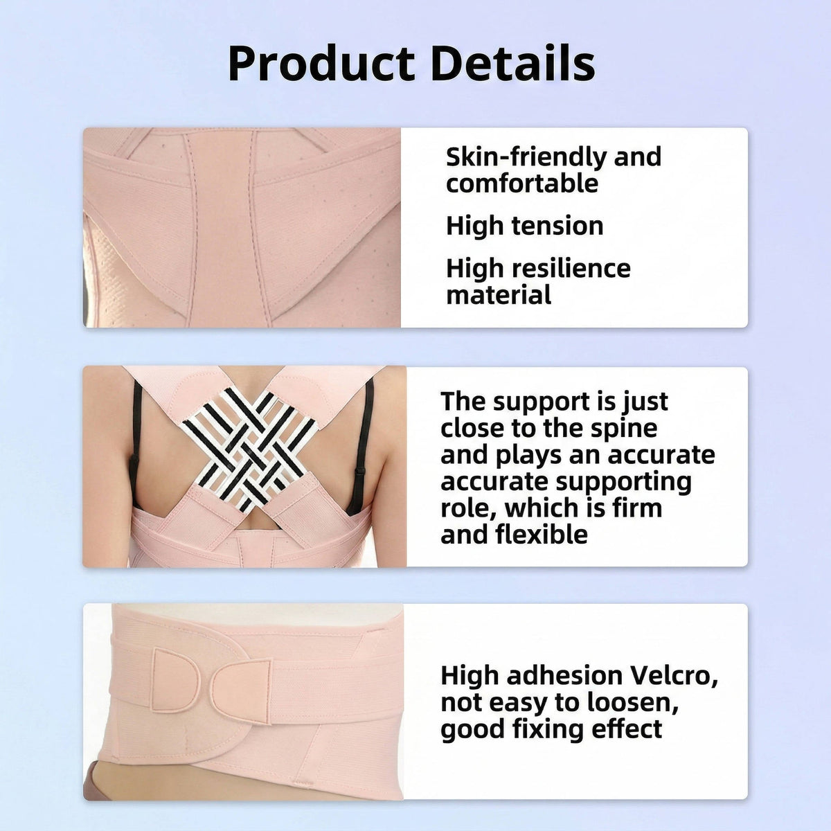 Breathable Shoulder Strap Posture Support Brace with Adjustable Fit