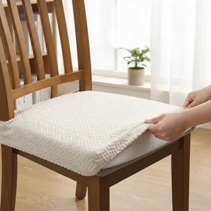 Set of 4 Stretchable Chair Covers – Water-Resistant, Stain-Proof, Washable