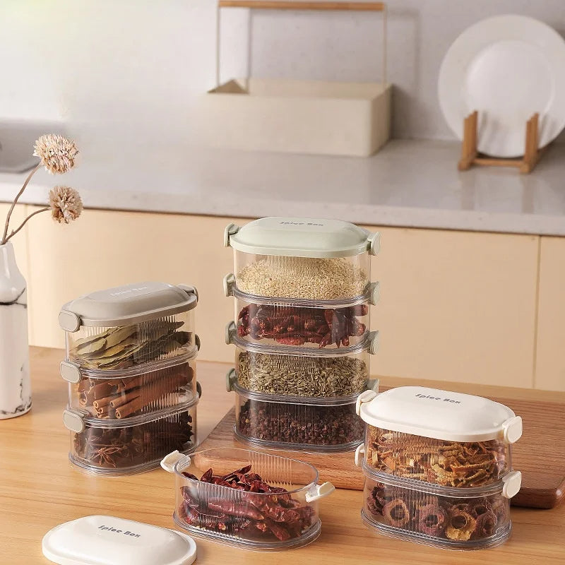 Spice Containers | Stackable, Airtight, Clear | Organize in Seconds