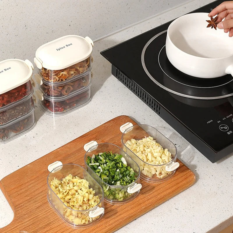 Spice Containers | Stackable, Airtight, Clear | Organize in Seconds