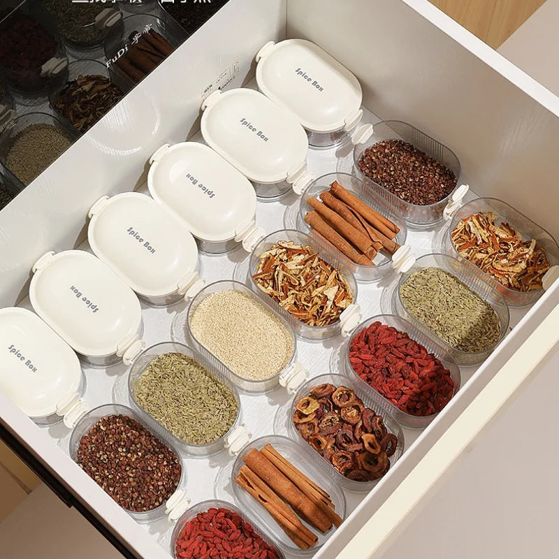 Spice Containers | Stackable, Airtight, Clear | Organize in Seconds