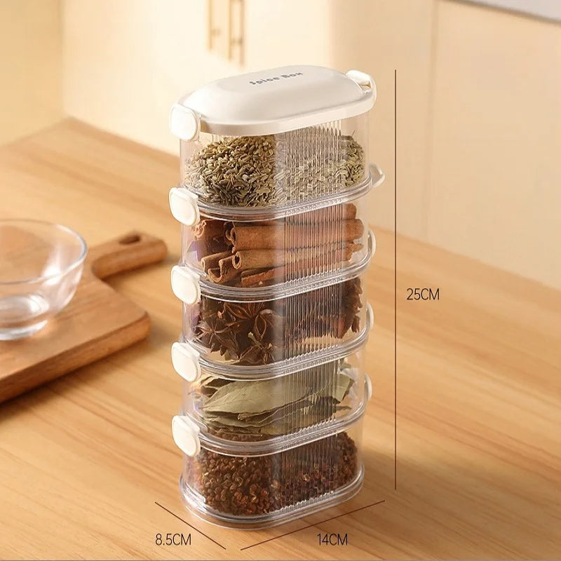 Spice Containers | Stackable, Airtight, Clear | Organize in Seconds