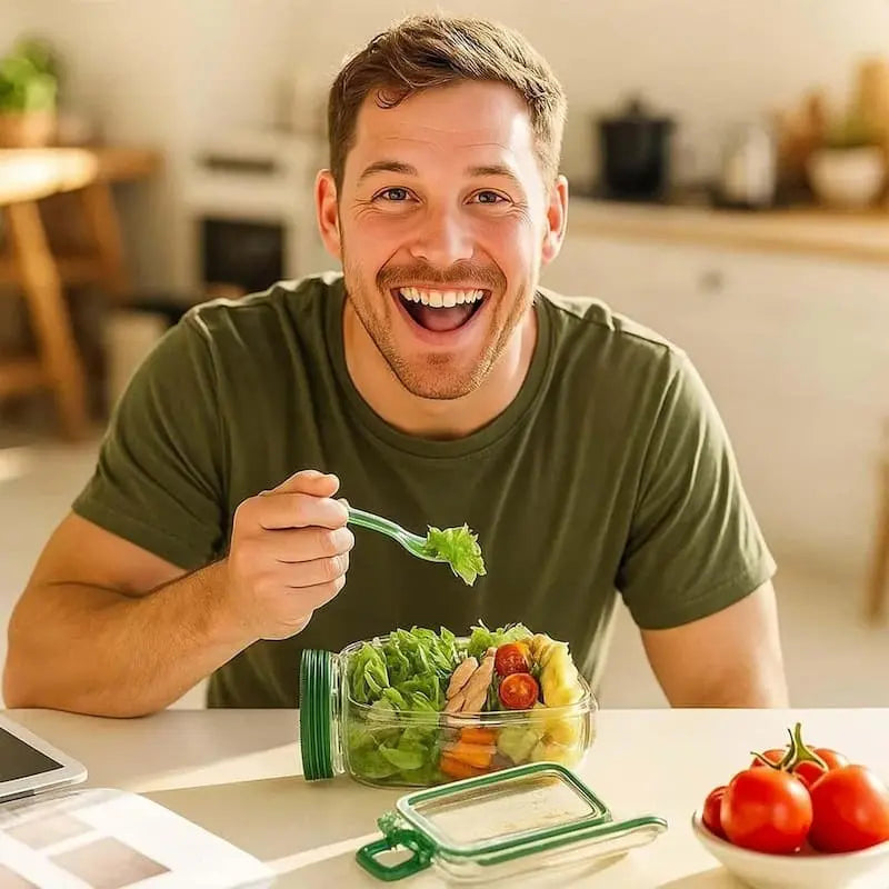 Salad Bowl with Lid – Keeps Greens Fresh, No Wilting