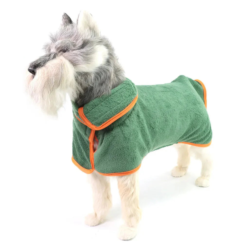 Dog Bathrobe with Hood – Absorbent Microfiber Material