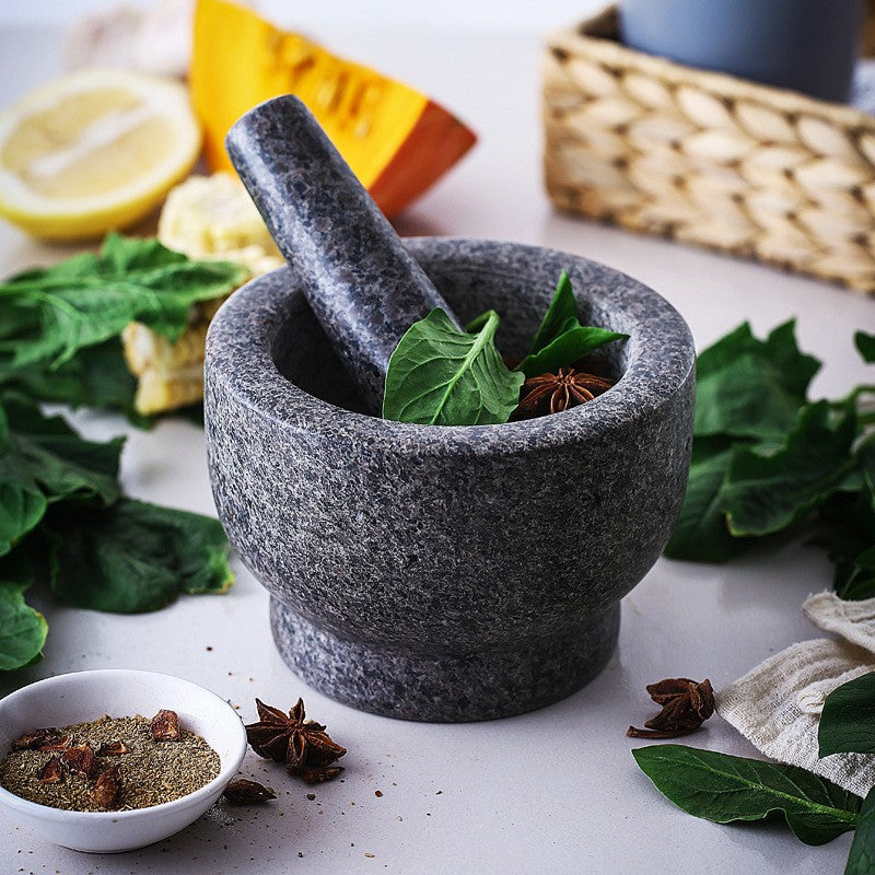 Natural Stone Grinder Bowl and Pestle – Timeless Kitchen Tool