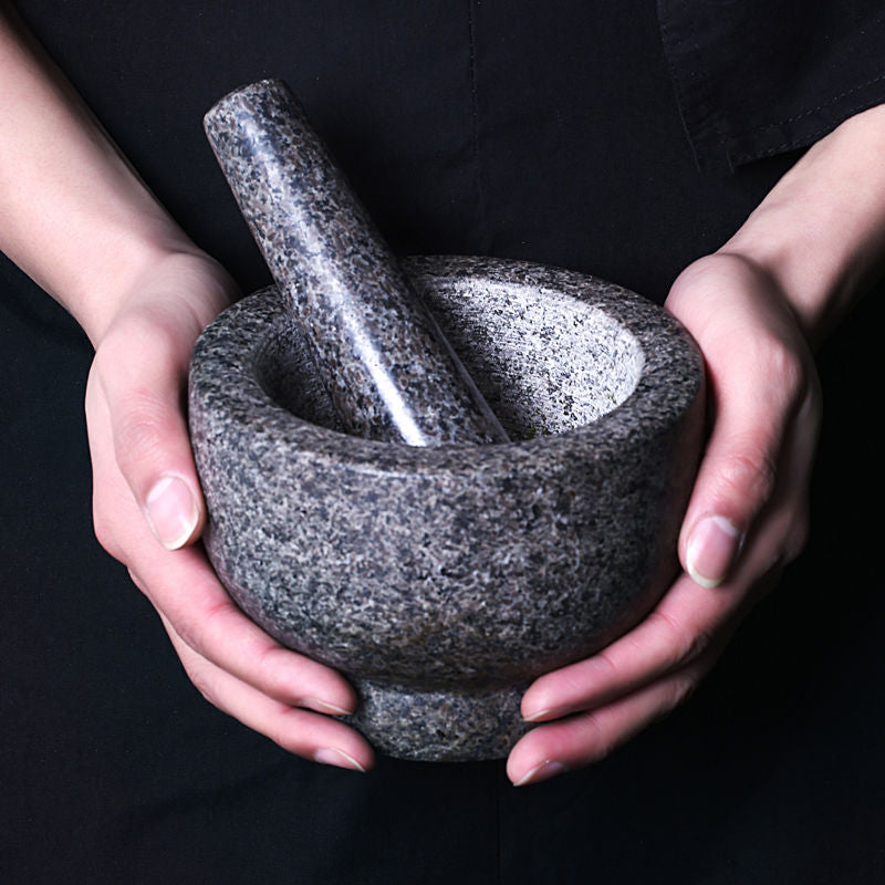 Natural Stone Grinder Bowl and Pestle – Timeless Kitchen Tool
