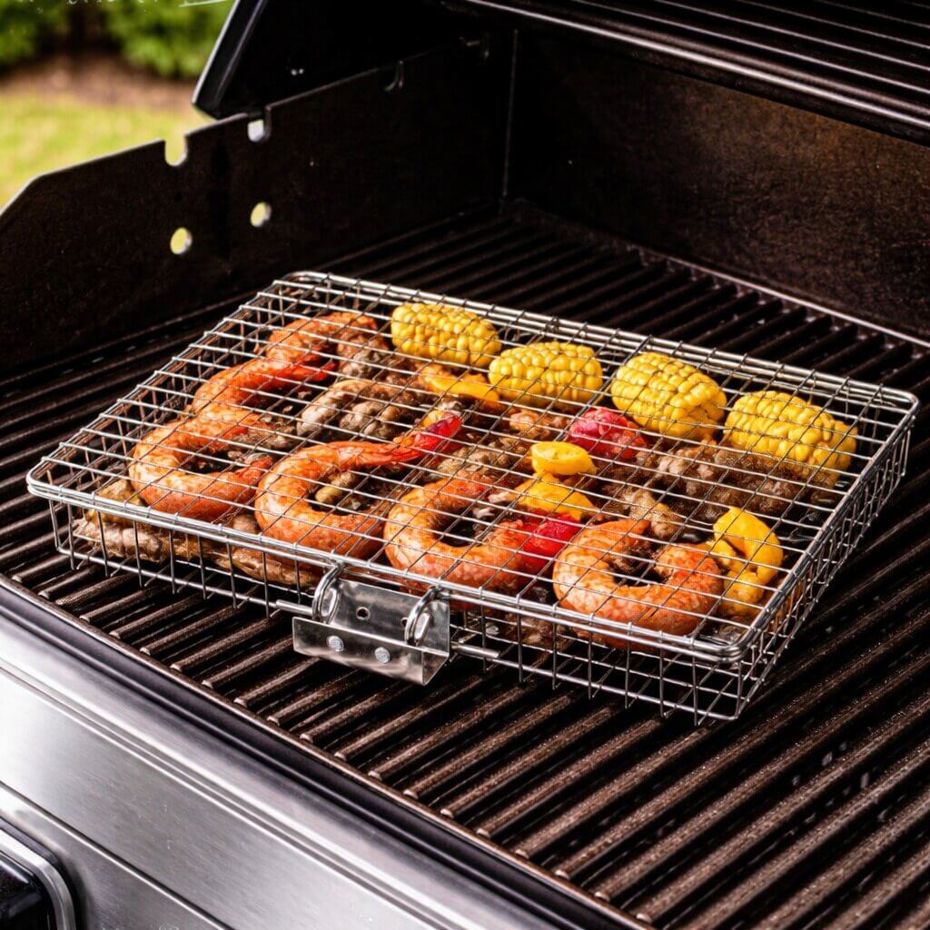 Stainless Steel Grill Basket for Even Heat Distribution - BBQ Tool