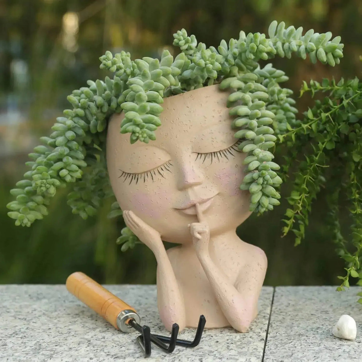 Succulent and Cactus Ceramic Face Pot