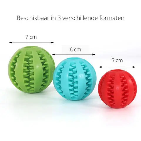 Dog Treat Toy - Rubber Snack Ball in 3 Sizes and 3 Colors