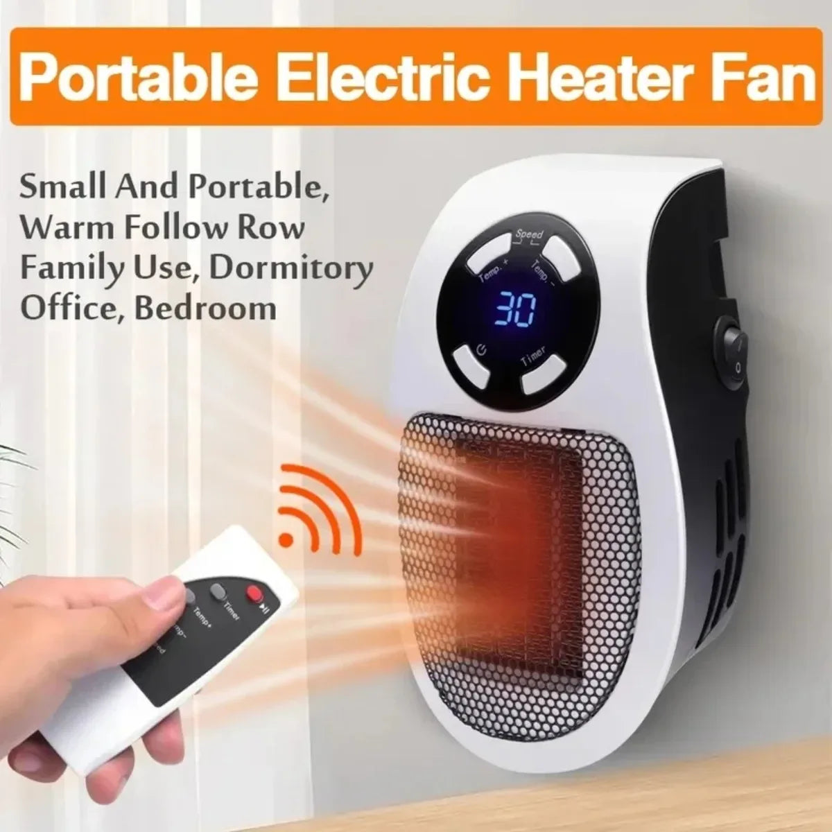 Portable Heater with Overheat Protection and Tip-Over Safety Feature