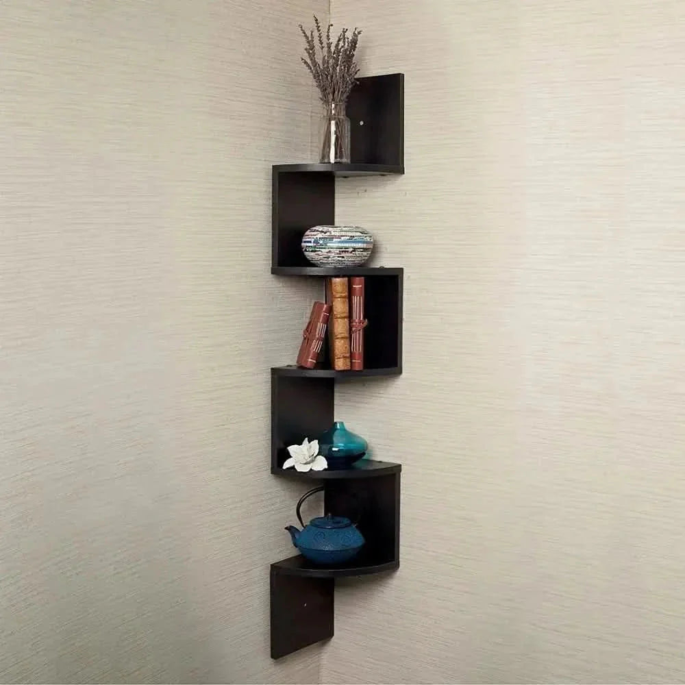 Zigzag Design Corner Shelf – 5-Tier Space-Saving Organizer
