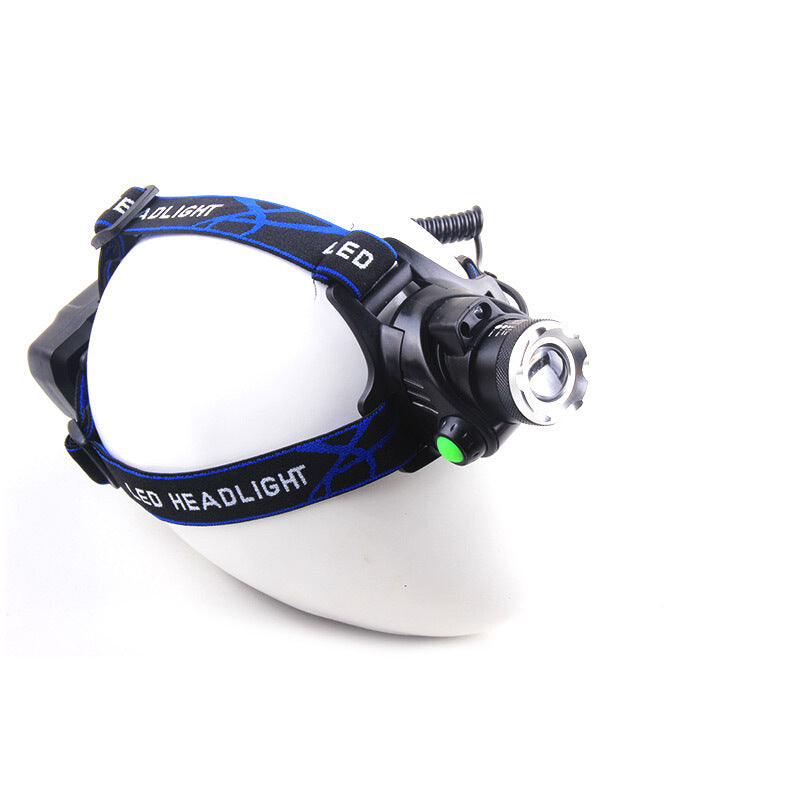 Waterproof LED Headlamp with Rechargeable Battery and Zoom Feature for Camping