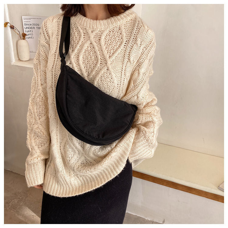 Adjustable Strap Half-Moon Shaped Shoulder Bag